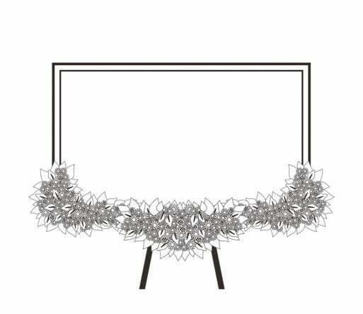 Papan Bunga Happy Wedding Banner 2.5 Meter, Bunga 3 Titik Bawah & Pita Sterofoam - Gambar 2