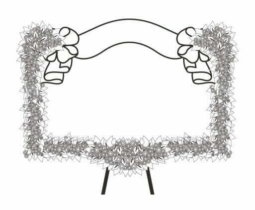 (SDA) Papan Bunga Happy Wedding Banner 2.5 Meter, Bunga 5 Titik (3 Bawah & 2 Kanan Kiri Atas) + Pita Sterofoam Kecil - Gambar 2