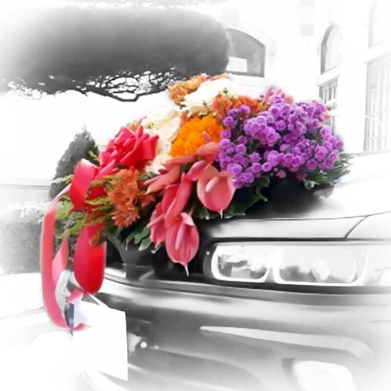 (SDA) Rangkaian Bunga Hias Mobil Segar Depan