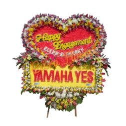 Papan Bunga Happy Wedding Sterofoam Full Flowers Bentuk Love