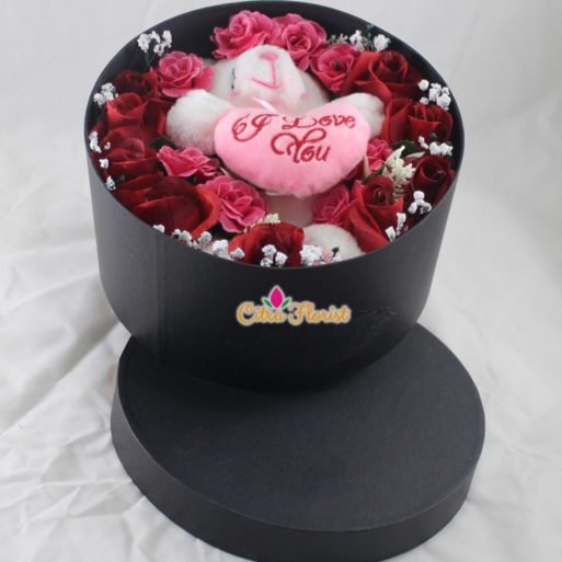 Artificial Flowerbox Sleeping Round Black - Gambar 2