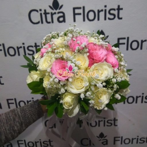 Bouquet Wedding Rose and Baby Breath - Gambar 3