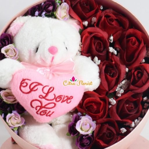Artificial Flowerbox Sleeping Round Pink - Gambar 2