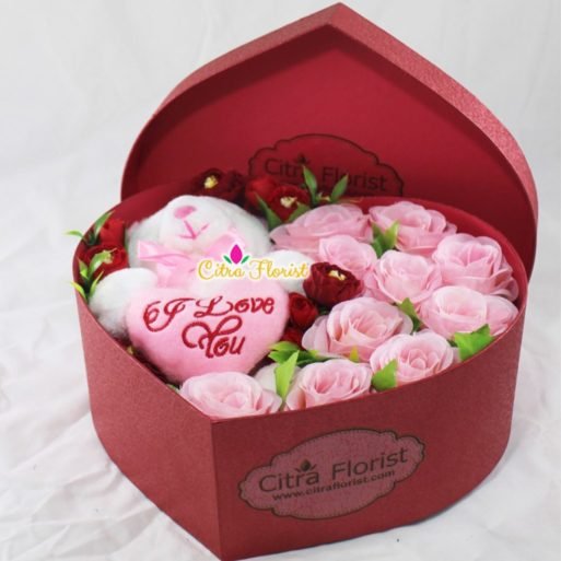Artificial Flowerbox Sleeping Love Maroon - Gambar 3