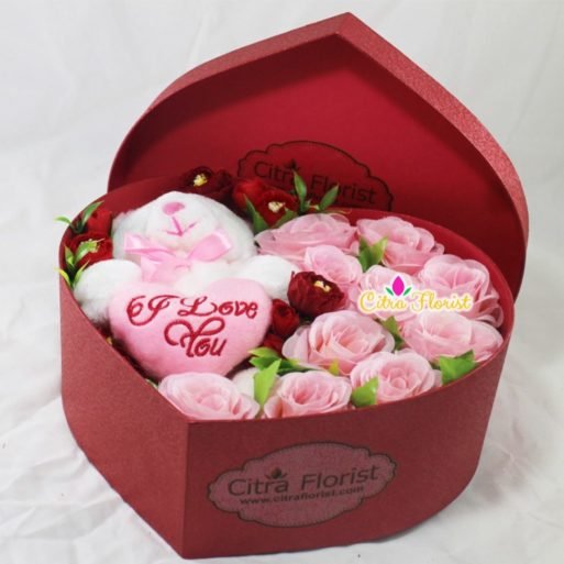 Artificial Flowerbox Sleeping Love Maroon - Gambar 2