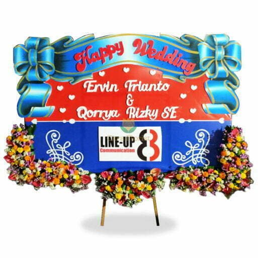 Papan Bunga Happy wedding Sterofoam 2.5 Meter,  Bunga 3 Titik Bawah & Pita Sterofoam - Gambar 3