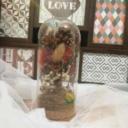 Flower Rustic in Dome Glass